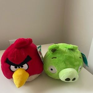 Original  NWT 2010 Angry Bird Terence & Green Pig Combo Commonwealth Plush Toys